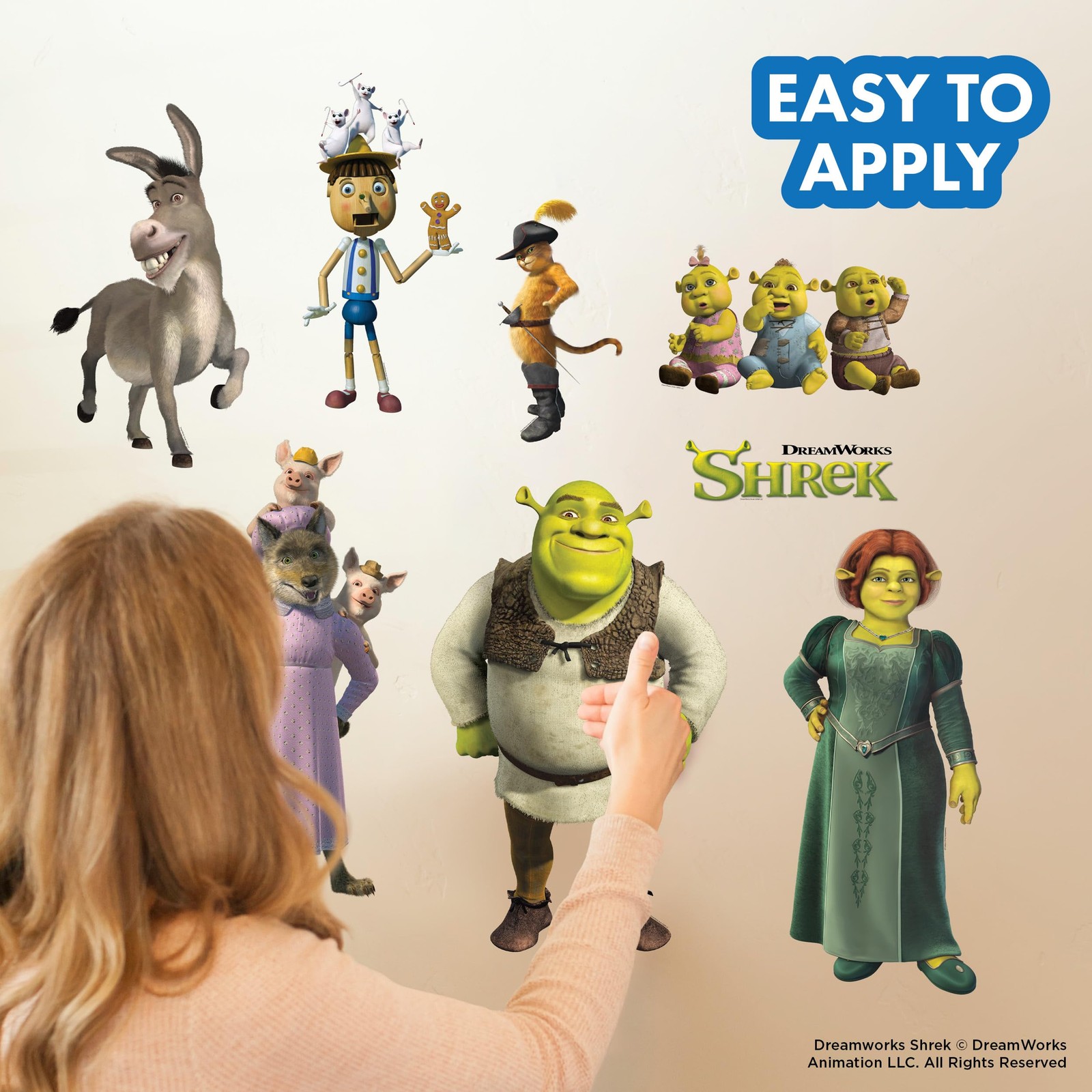 DreamWorks Shrek Wall Decals – Set of 8 Vinyl Stickers for Bathroom Nursery B…