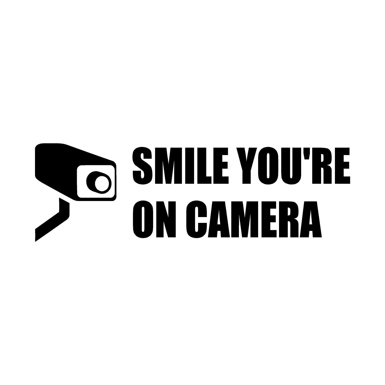 Smile You're On Camera Video Security Custom Vinyl Sticker / Decal