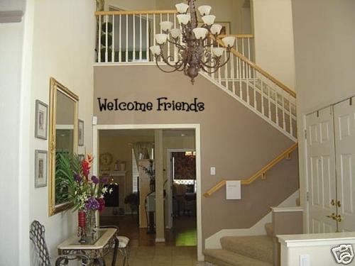WELCOME FRIENDS Vinyl Wall Art Decal Home Entry 24"