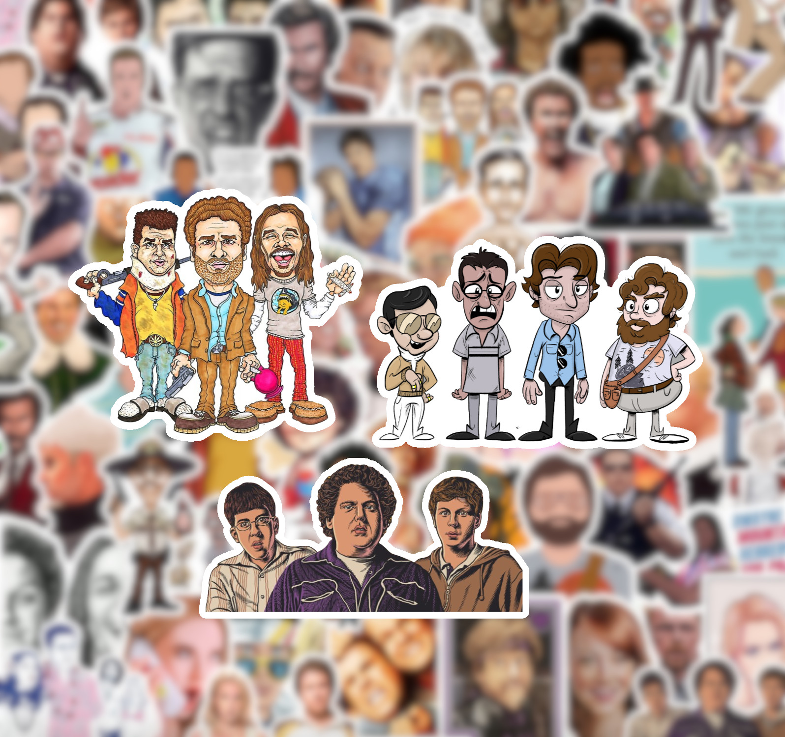 25/50 00's Comedy Movie Sticker Pack-Waterproof Vinyl- Superbad Will Ferrell