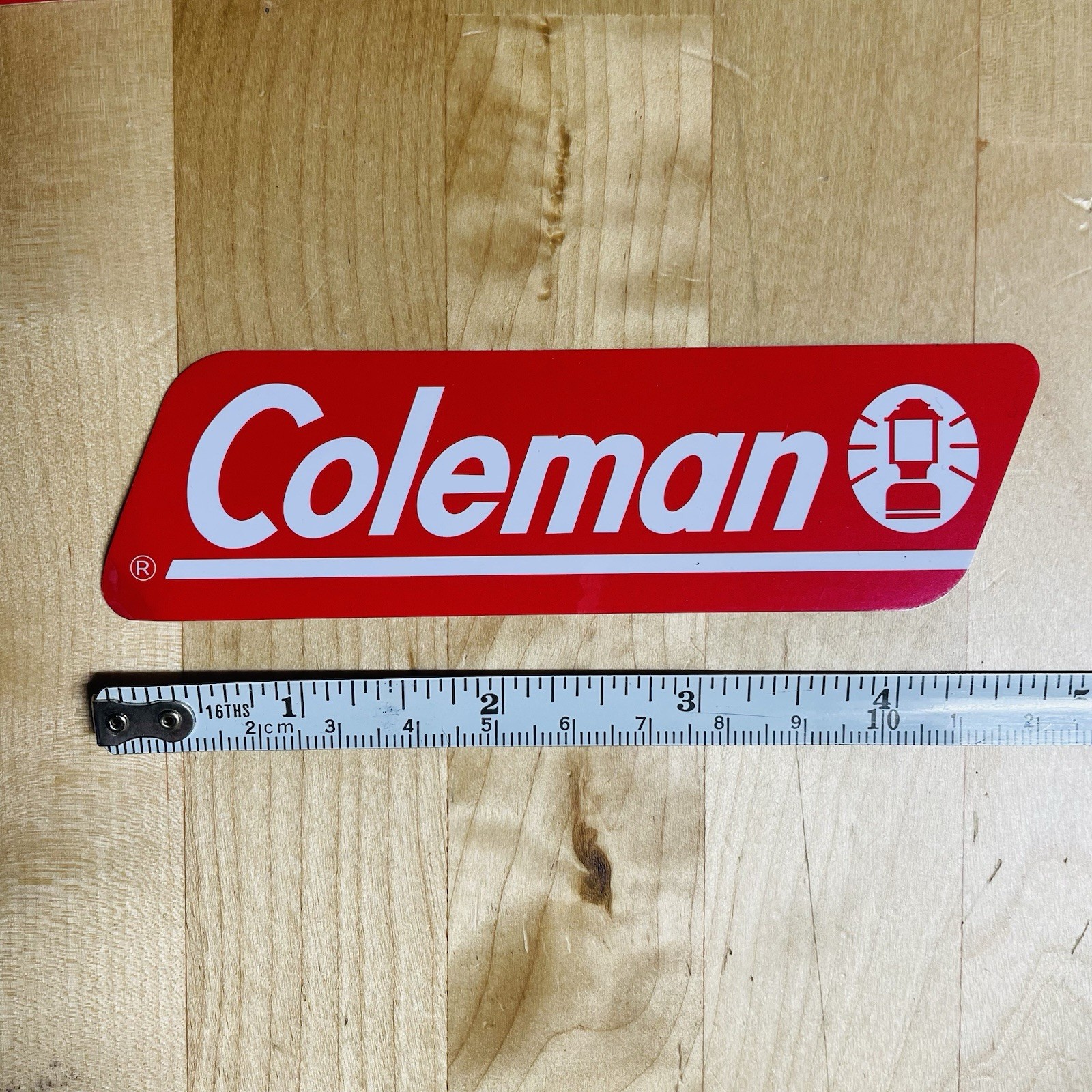 Coleman 4.75" Glossy Vinyl Outdoor Sticker Chicago USA Camping Hiking Red Decal