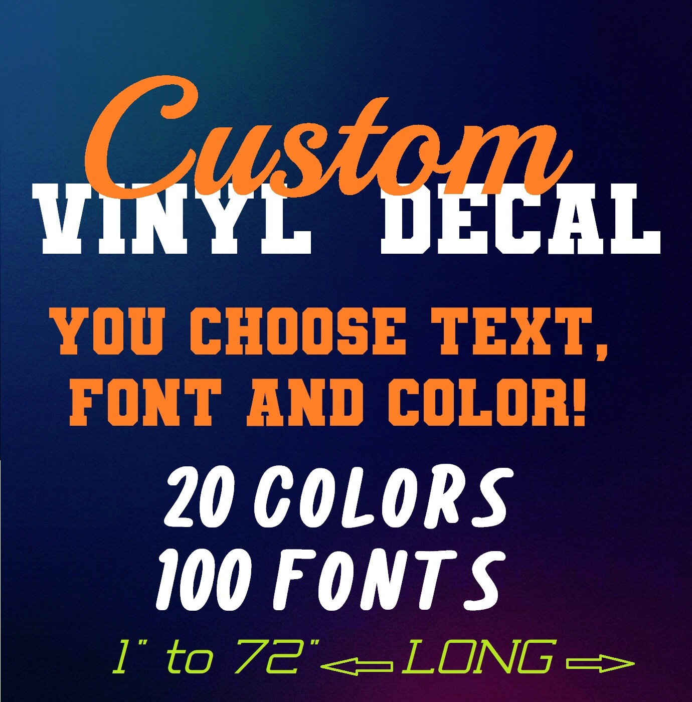 Custom Vinyl Lettering Decal Personalized Sticker Window Text Name Car Wall Door