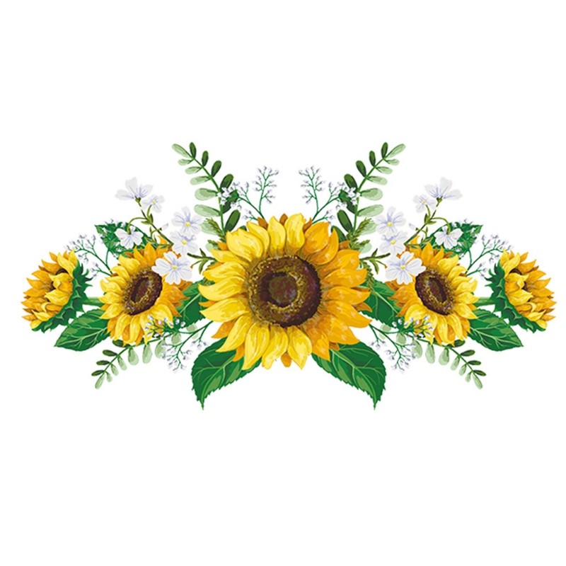 Fashionable Removable Sunflower Wall Sticker Flower Decor Waterproof Decals