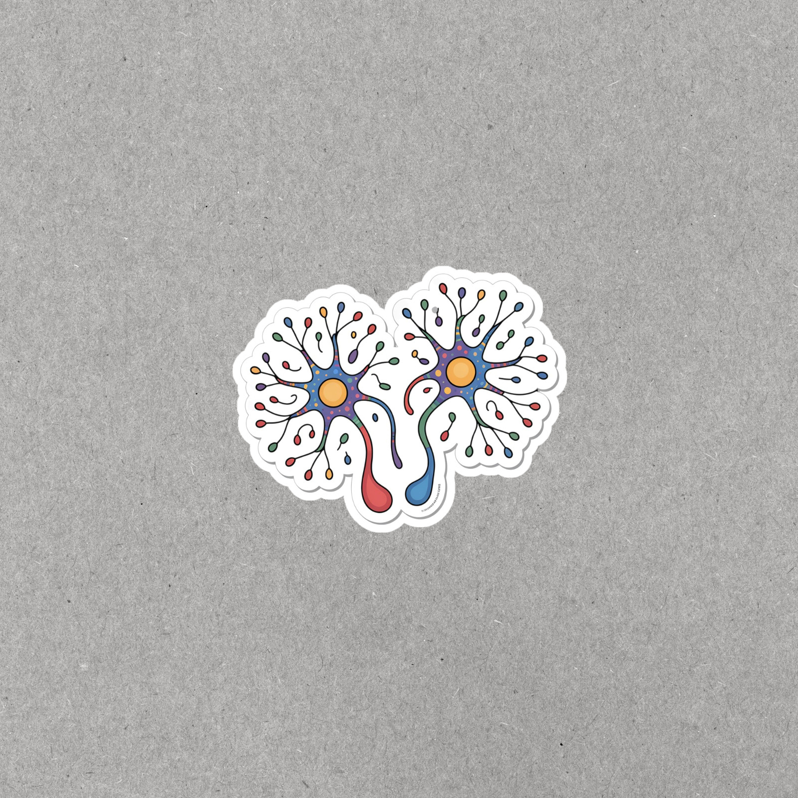 Colorful Neuron Science Sticker | Brain Cell Art Decal #6189