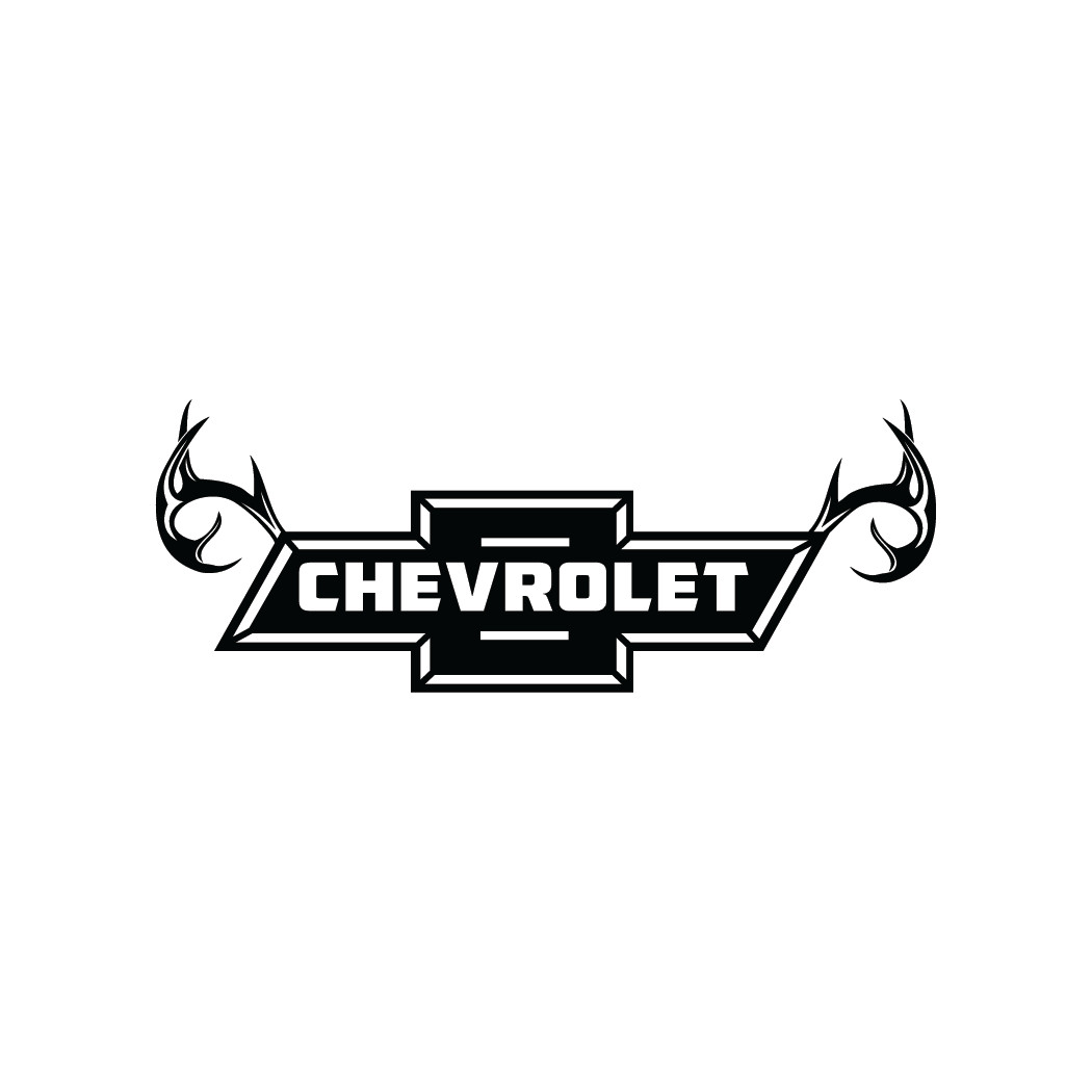 Automotive Chevy Bowtie Deer Antlers Die Cut Decal Rear Window Made in USA