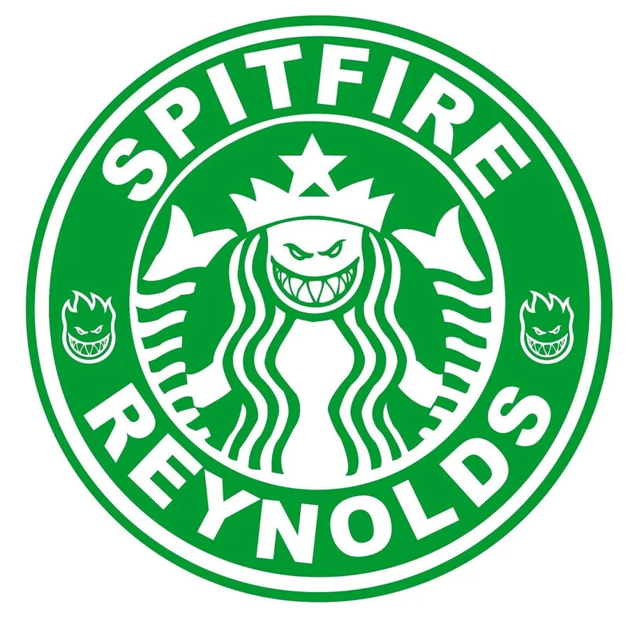 Spitfire wheel sticker starbucks skate cell laptop bumper vinyl decal