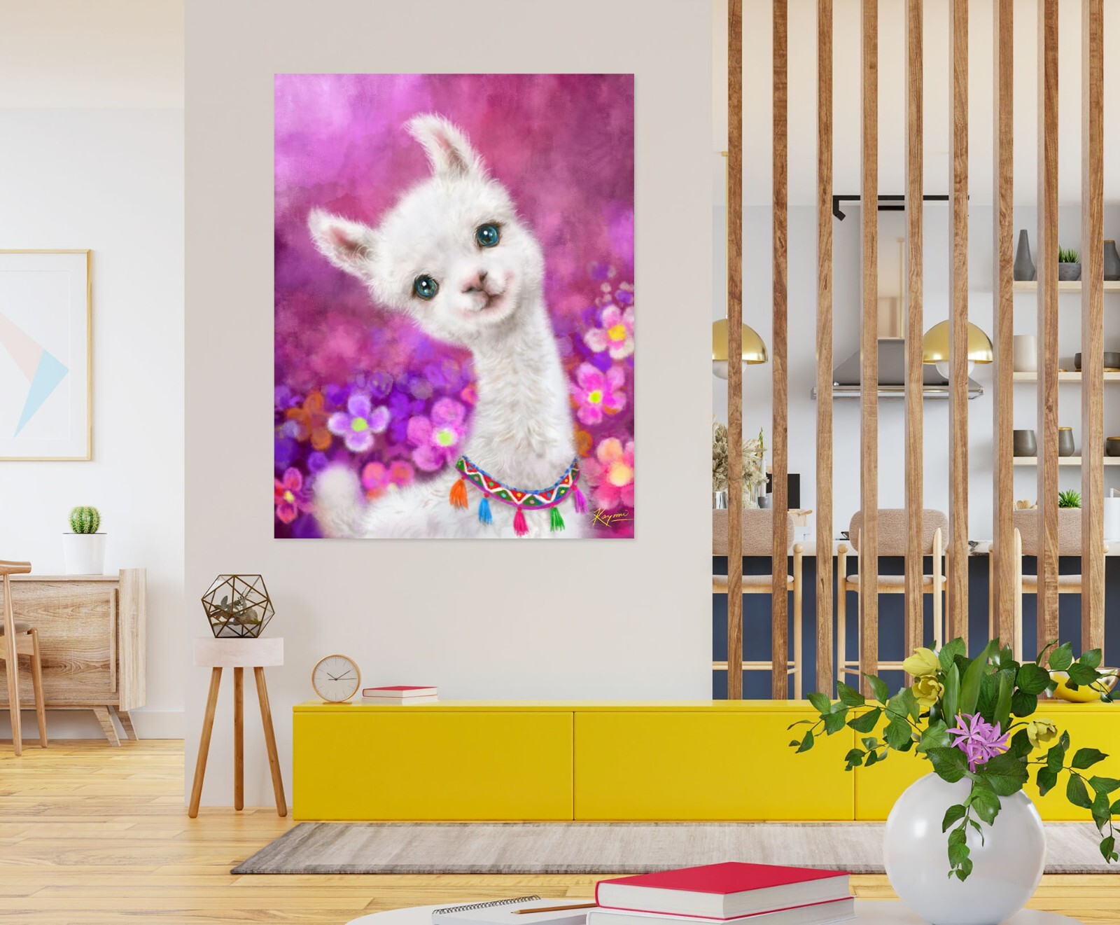 3D White Alpaca A2108 Wall Stickers Wall Murals Wallpaper Kayomi Harai Vera