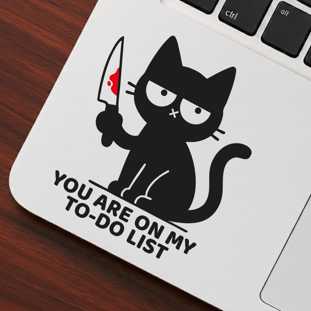 Funny Black Cat You Are On My To-Do List Vinyl Decal – Sarcastic Kitten Sticker