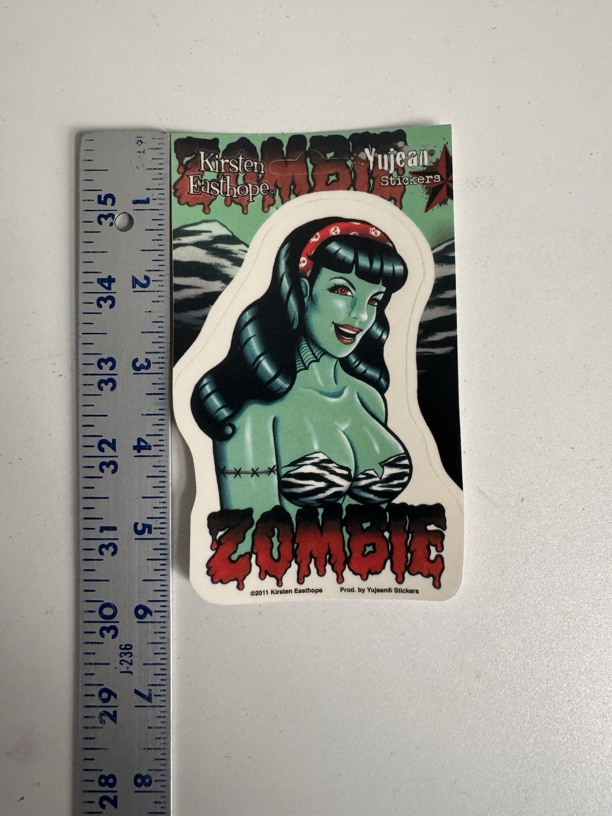 Lot of 8 Kristen Easthope Zombie Sticker Yujean Stickers 6” Vintage 2011