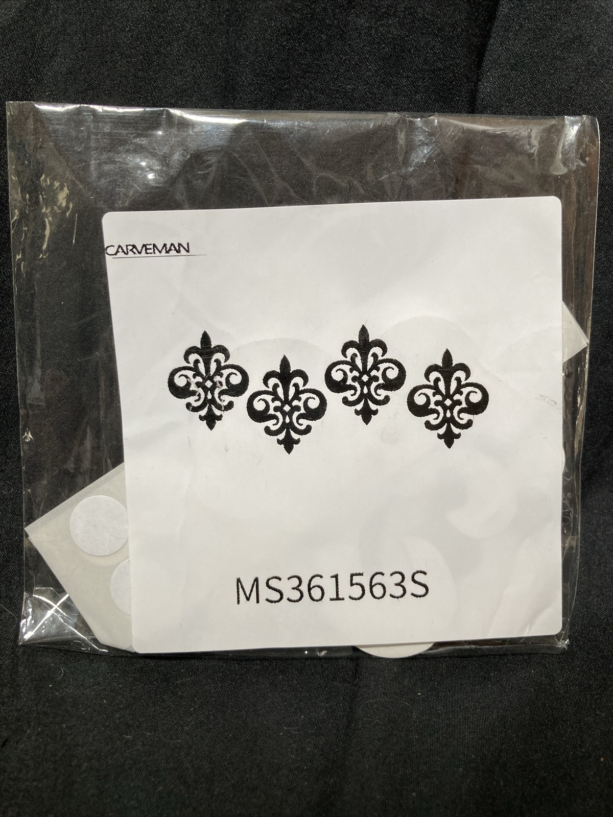 3 pc 4” Silver Mirrored 3D Fleur De Lis Metallic Wall Cabinet Acrylic Stickers