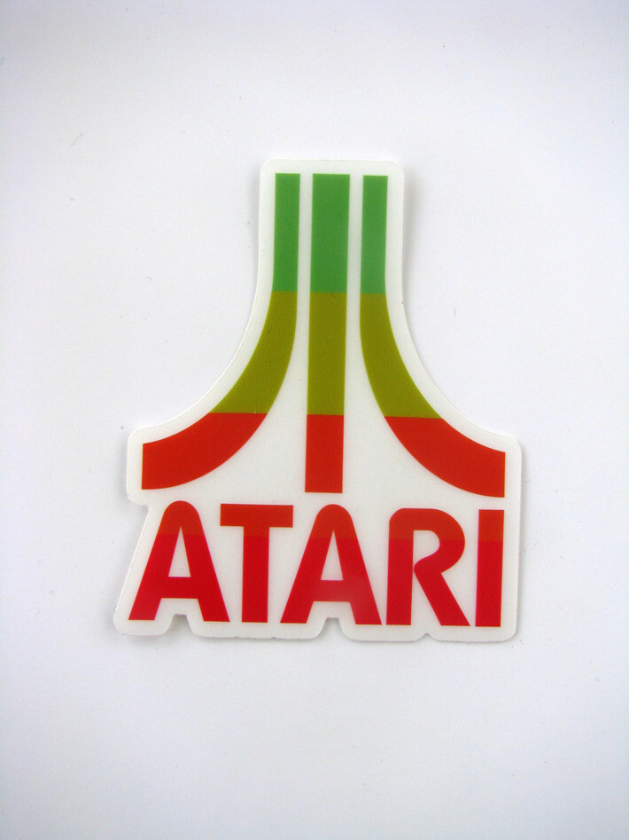 Atari Logo Sticker & Magnet Set Glitter Transparent Decal Retro Video Gaming