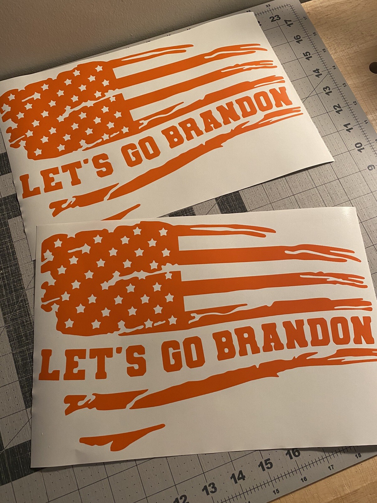 Vinyl Decal for Window – Let's Go Brandon Flag (Various Colors/ Sizes)