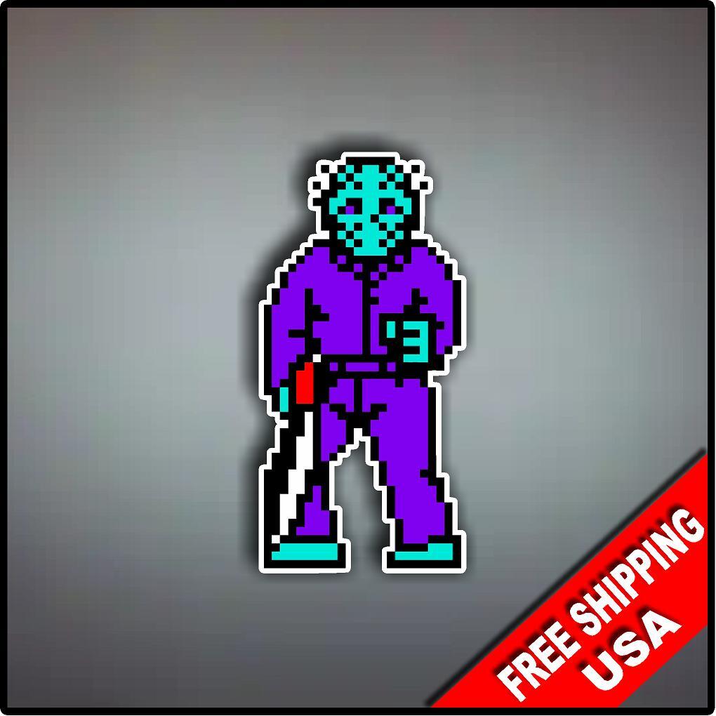 Nintendo NES 8-bit Jason Voorhees Friday The 13th 6" x 3" Vinyl Decal Sticker