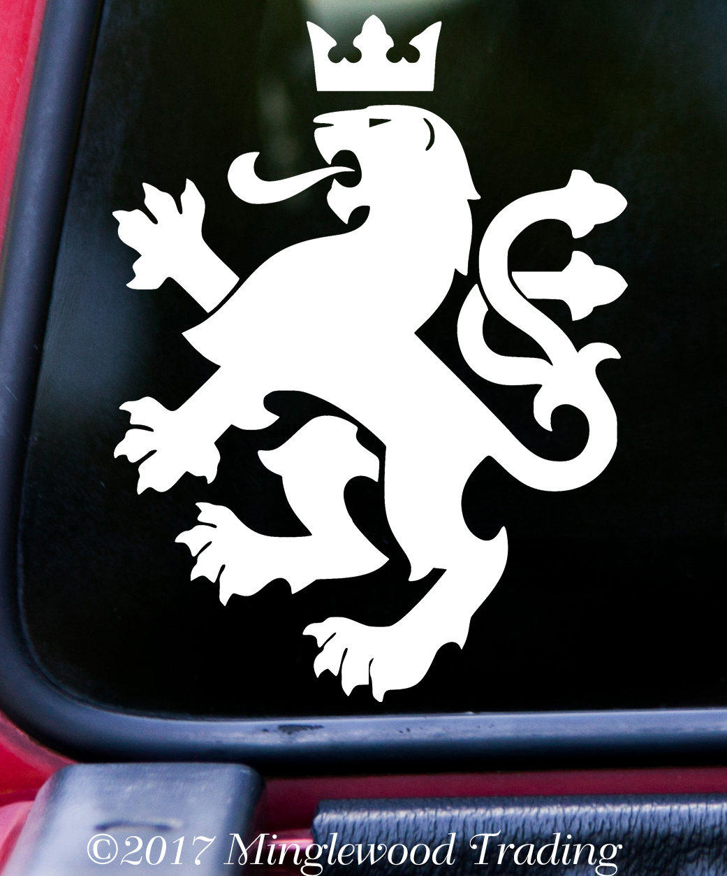 Heraldic Lion V1 Vinyl Decal – Coat of Arms Heraldry Charge – Die Cut Sticker