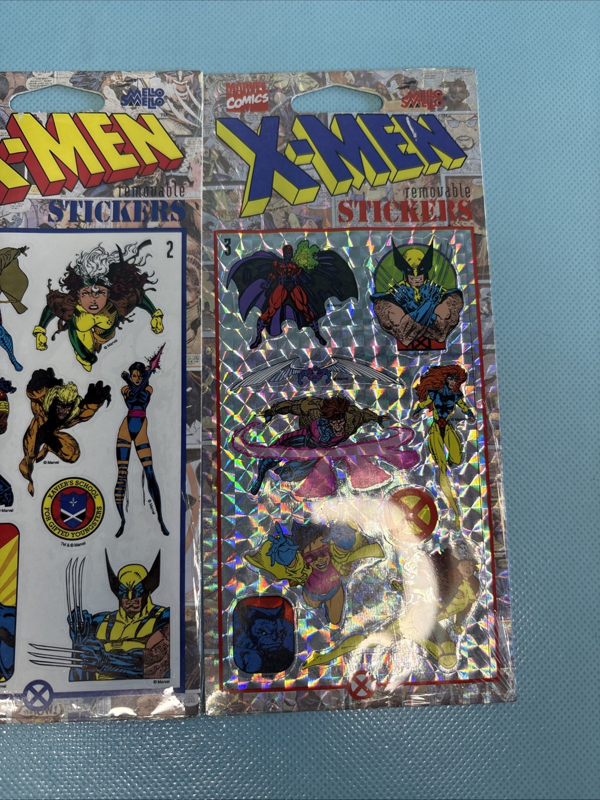 Vintage 1994 Marvel X-Men Set of 3 Sheets of Removable Stickers – NEW SEALED