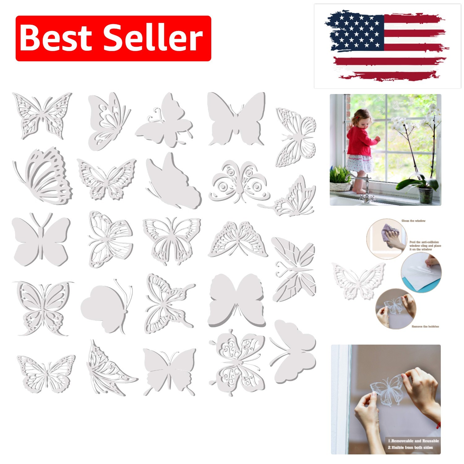 32 Pieces Window Decals for Bird Strikes Anti Collision Window Clings Decals …