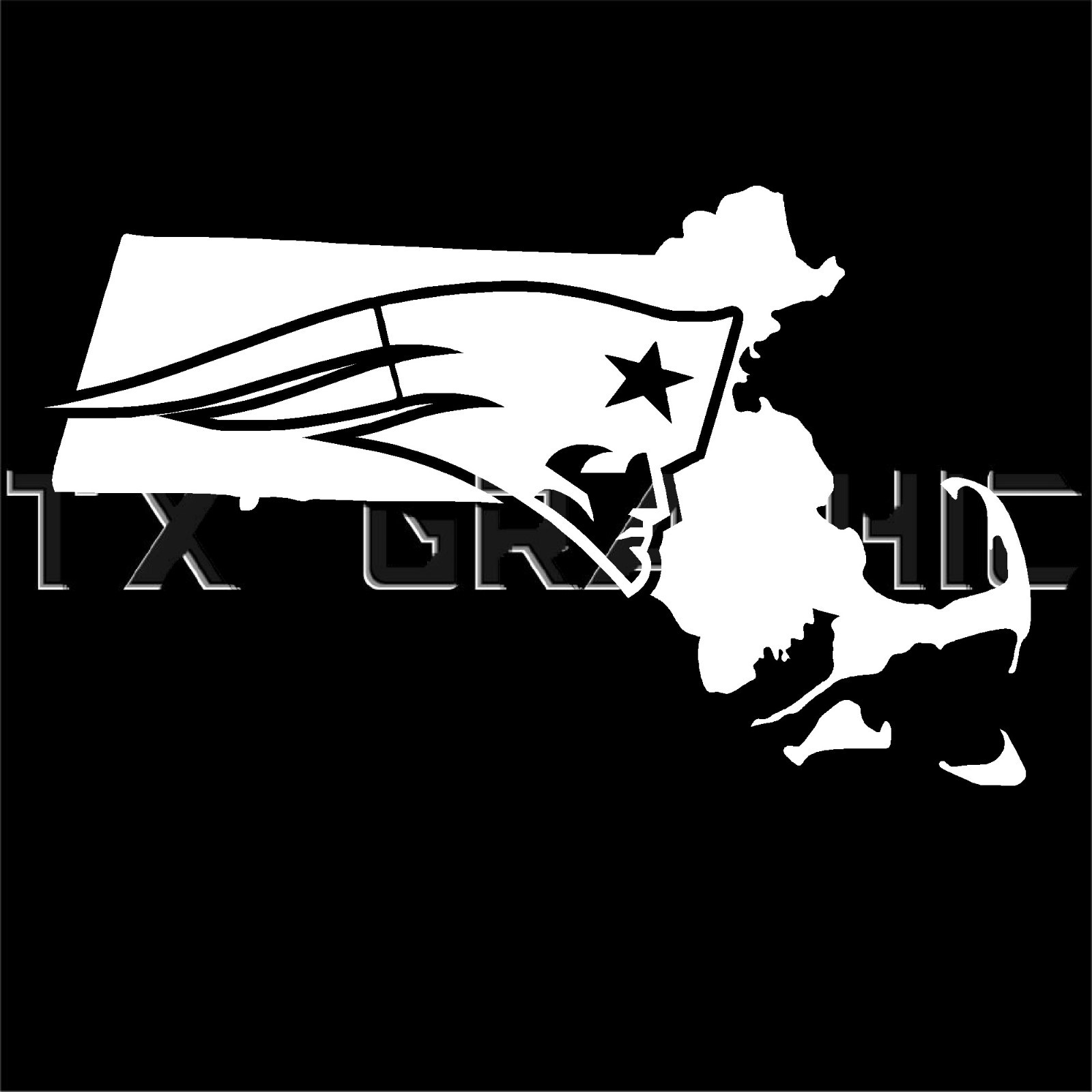 NEW ENGLAND PATRIOTS STICKER THE STATE OF MASSACHUSETTS VINYL DECAL BOSTON CAR