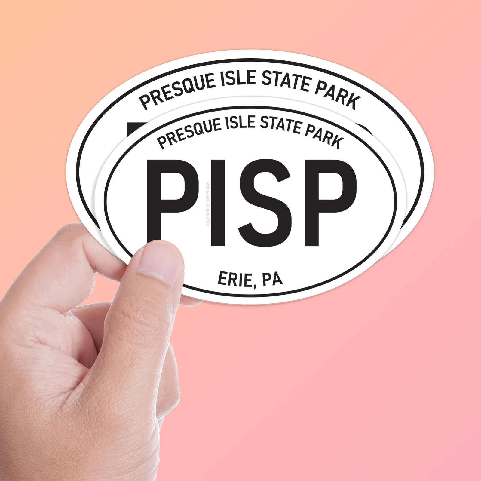 Presque Isle State Park Erie Pennsylvania White Oval Sticker