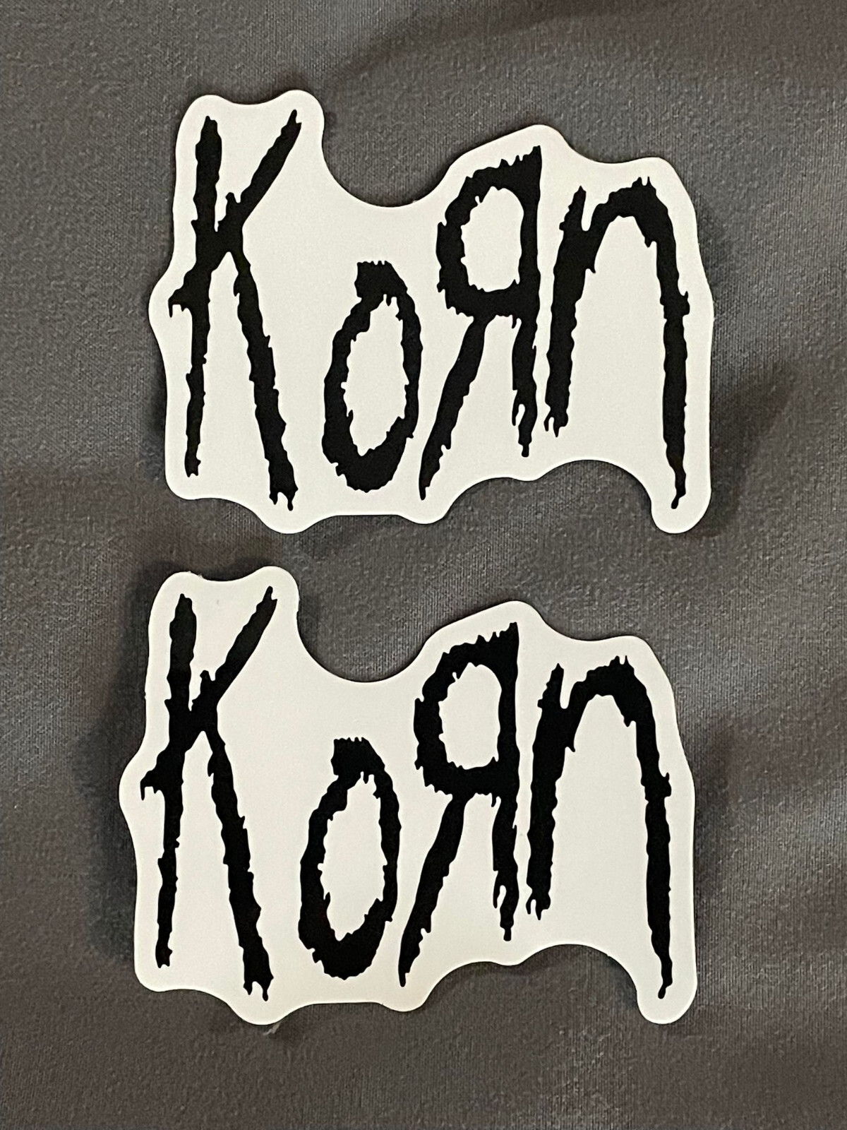 Lot (2) KORN 2" x 2 1/2" Band STICKERS Black White FAST! FREE SHIP! Davis