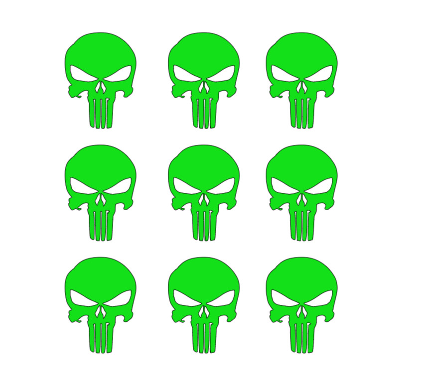 (9) The Punisher Skull Vinyl Decals Phone Helmet Gun Mag 1" 2" 3" Stickers