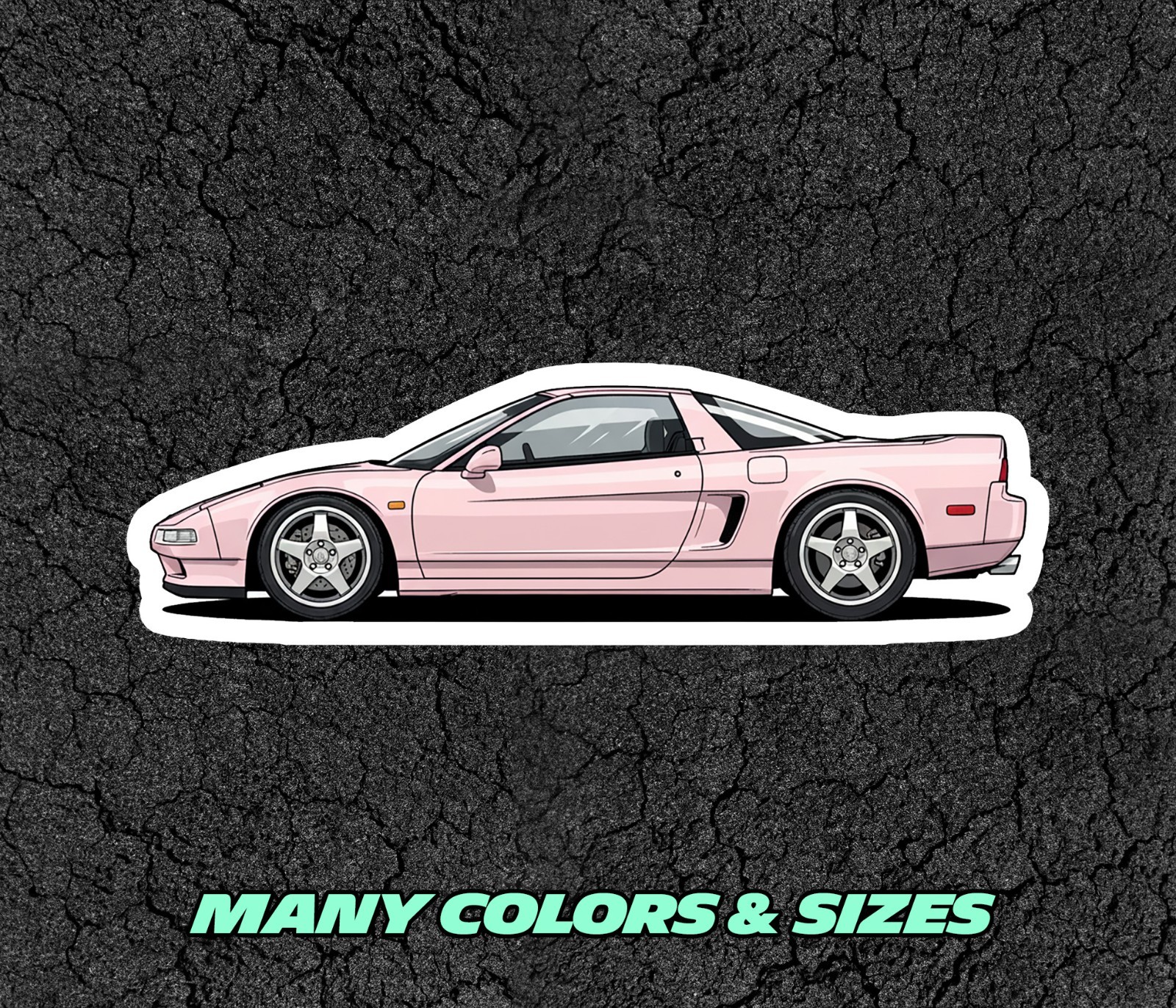 JDM Honda NSX NA1/NA2 Car Profile Sticker Laptop, Book, Phone, Windows