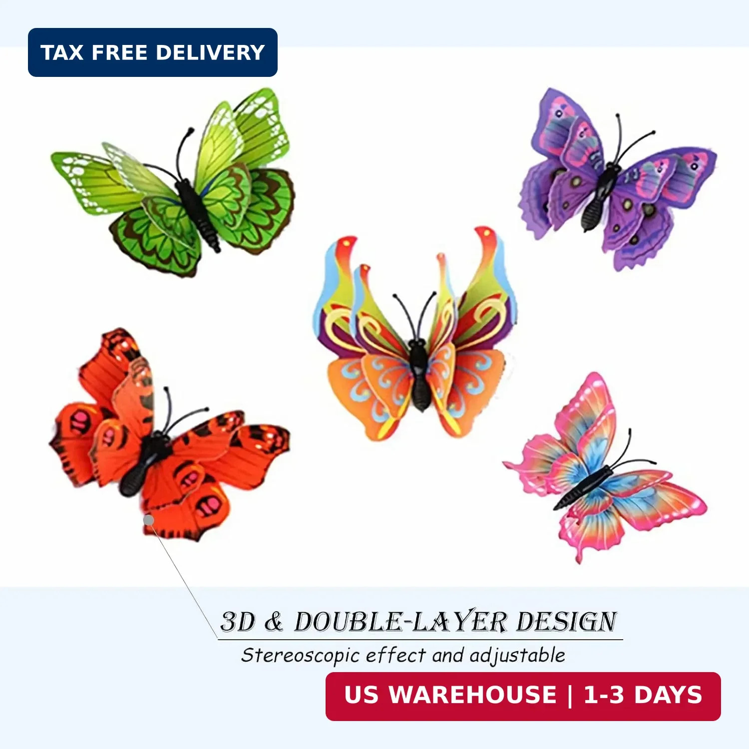 OPSEAM Butterfly Wall Decor 24/48 PCS, 3D Butterflies Stickers for Party Decorat