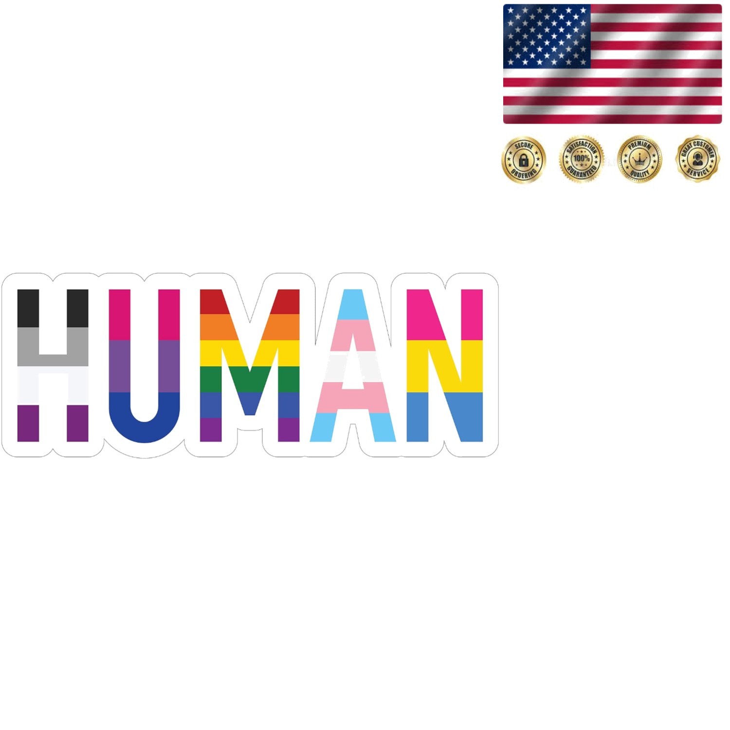 Vibrant LGBTQ+ Rainbow Flag Sticker – Durable Vinyl Decal for Cars & Laptops
