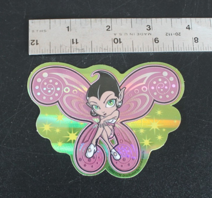 Fairy Girl 2003 Y2K ODM Brand Imports Prism Holo Girl Power Vending Sticker