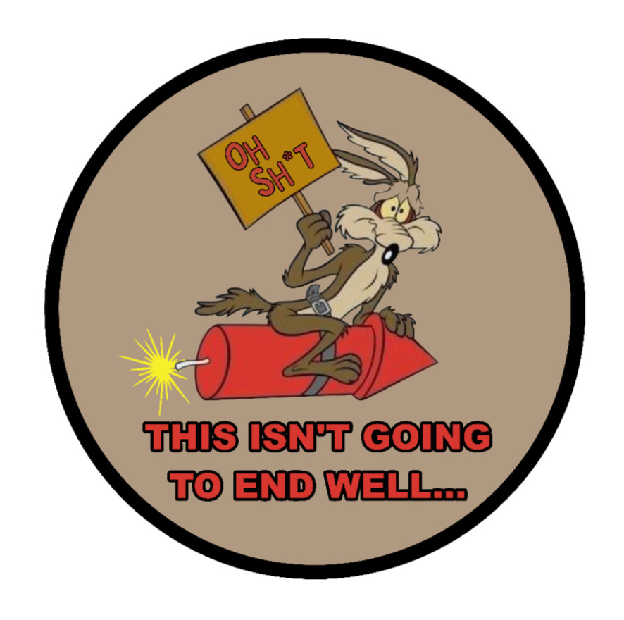 Wile E (Not End Well) – 4" Handmade Vinyl Decal Vehicle Laptop Cooler Cup Grill