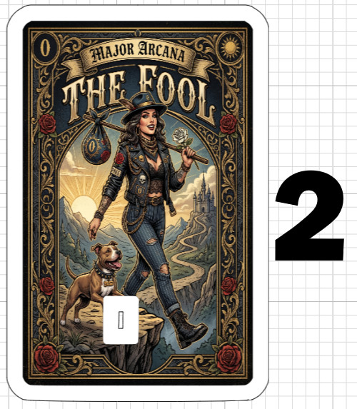 Gangster Woman THE FOOL Tarot Card Credit Debit ATM Skin Sticker Psychic Gift