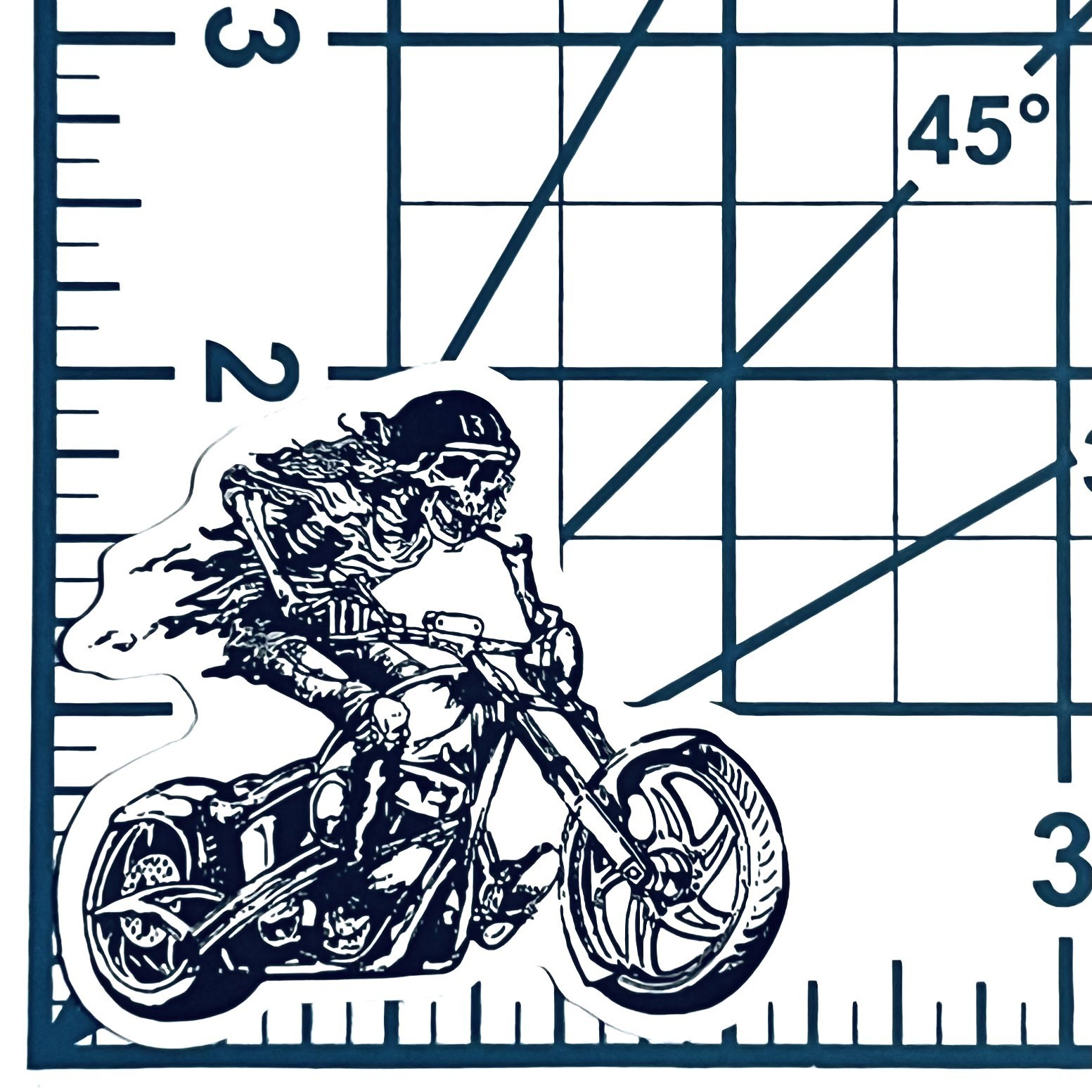 Skeleton Biker Vinyl Sticker Die Cut Decal Motorcycle Chopper Bobber Moto Art