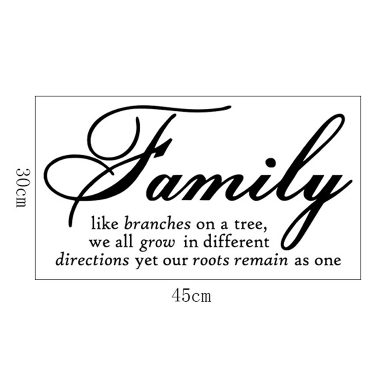 1pcs Creative Wall Sticker Black Decals Decor Family Like Branch Quote Removable