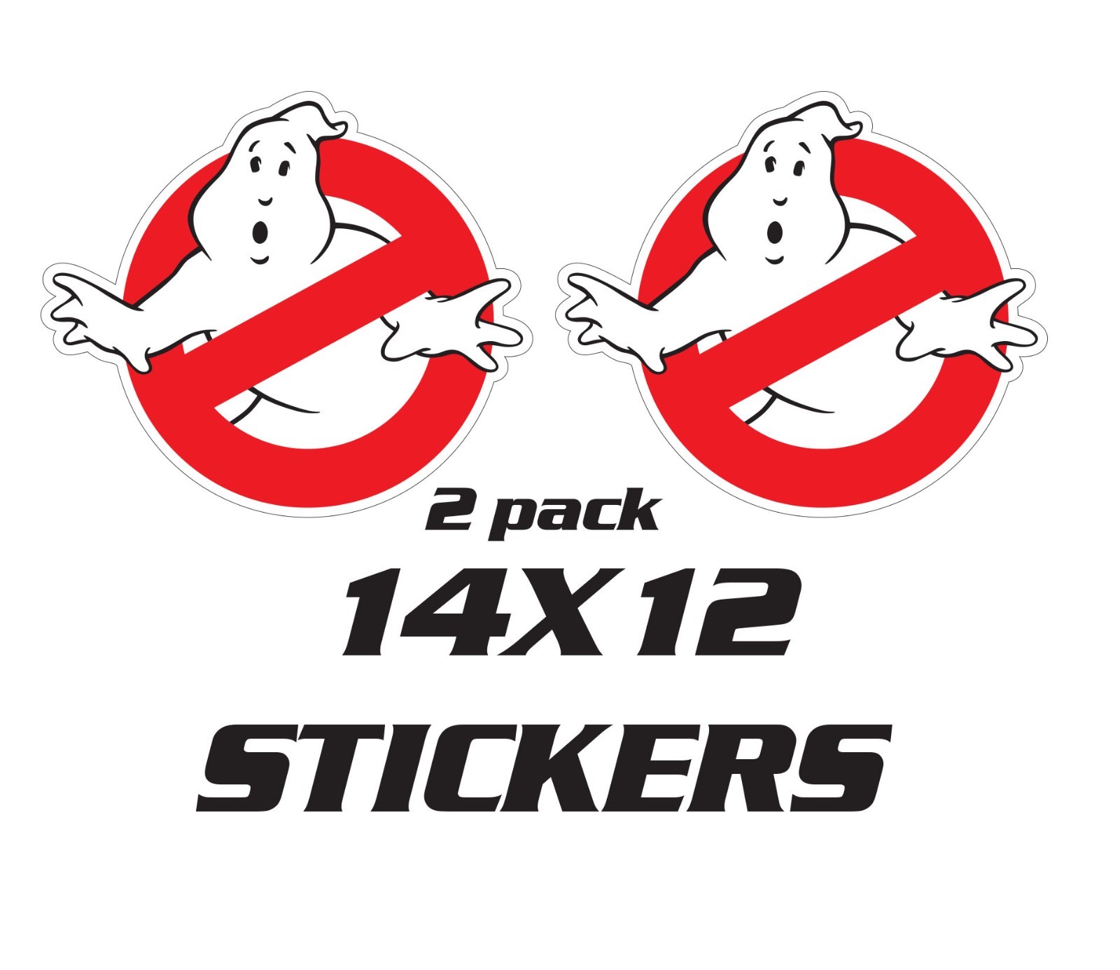 2 STICKERS ECTO 1 GHOSTBUSTERS CAR REPLICA GHOSTBUSTER DECALS