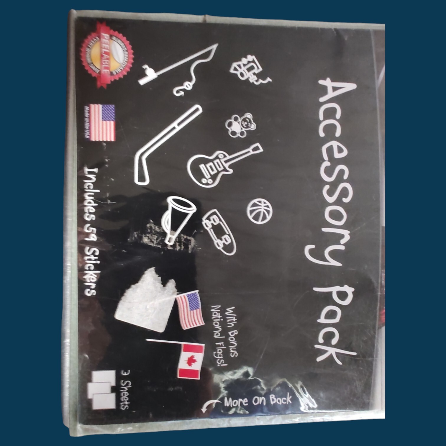 The Peel People Stick Figure Window Stickers Accessory & Flags Pack 59 Decals