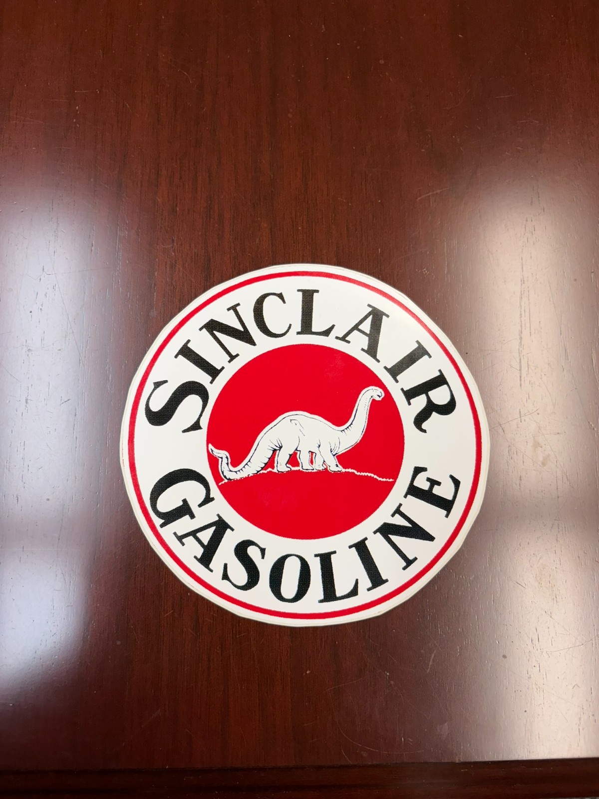Sinclair Gasoline Sticker 6" Gas Oil Dinosaur Red White Black