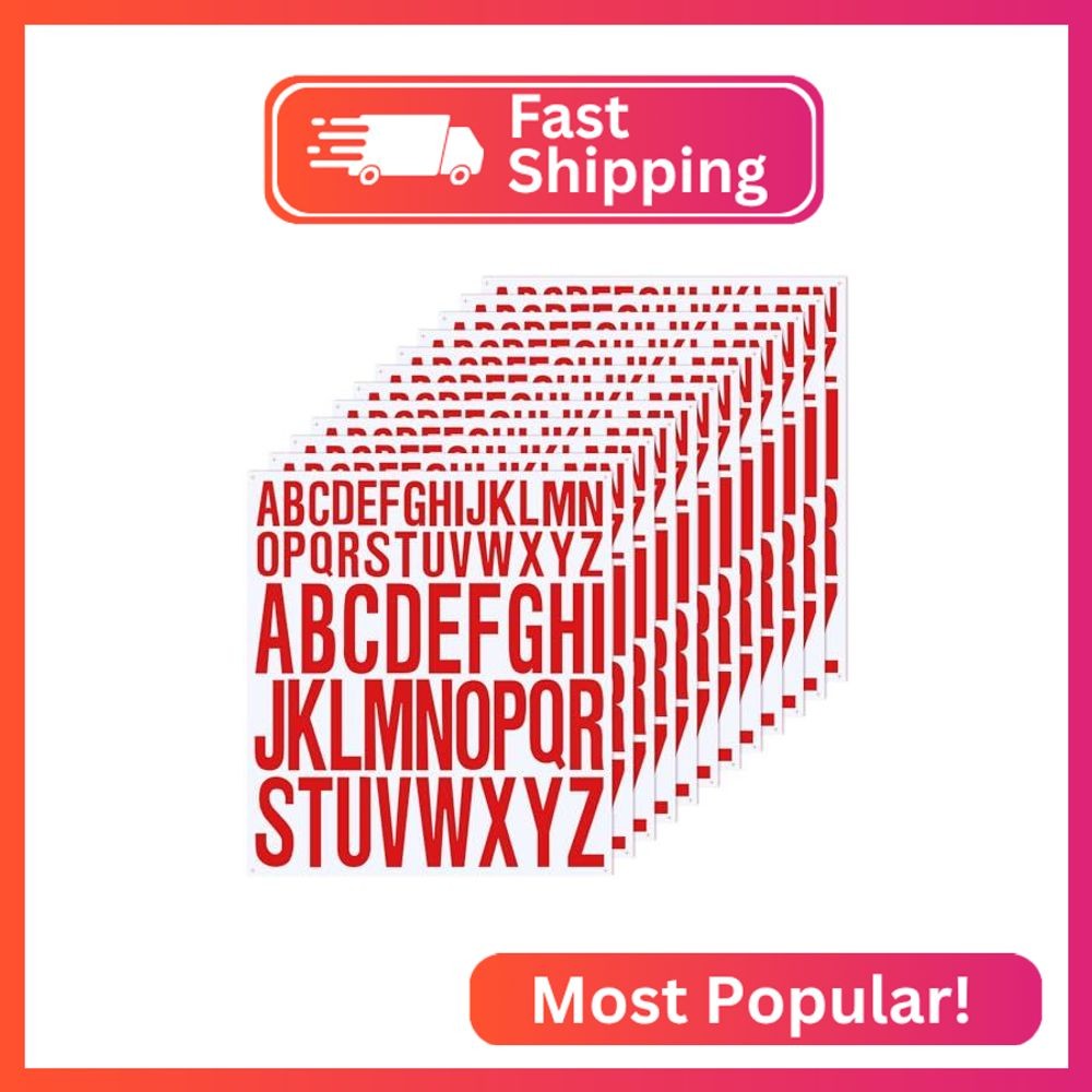 12 Pcs Letter Stickers, 24 Set Self Adhesive Alphabet Stickers, 1 Inch 2 Inch Wa