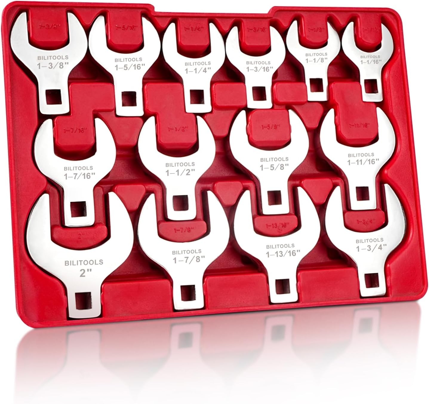 14-Piece Jumbo Crows Foot Wrench Set, 1/2" Drive Big Crowfoot Wrench, SAE, 1-1/