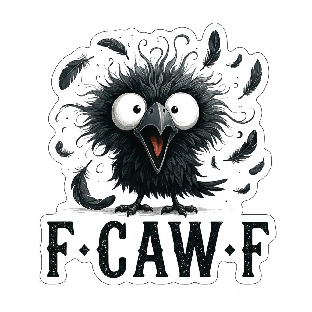 Funny, Sarcastic F-caw-F Bird Sticker, 3” Decal For Tumbler, Laptop And More