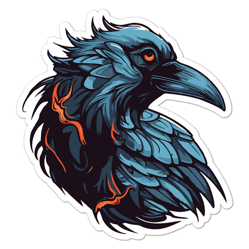 Raven Crow , Vinyl Decal Sticker, Indoor Outdoor, 3 Sizes, #9810