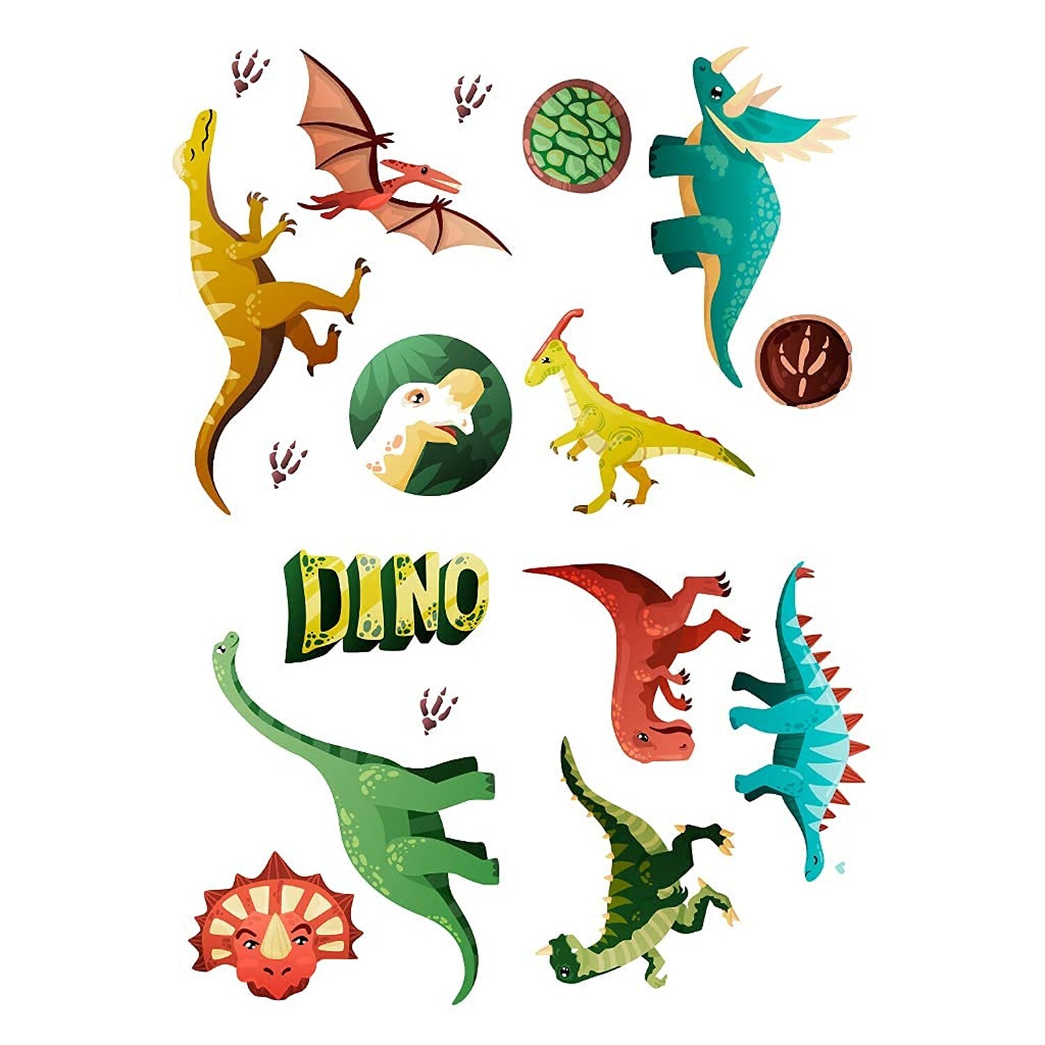 Alnicov 17 PCS Wall Stickers,Glowing in Dark Dinosaur Wall Stickers,DIY Remov…