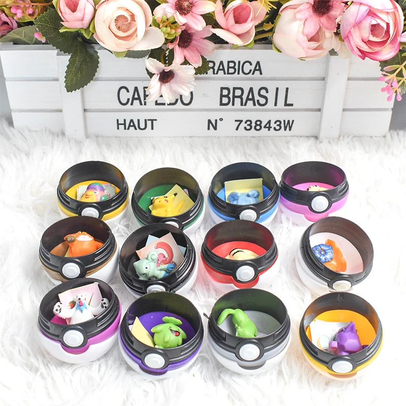 12Pcs/Set Pokemon Poke Ball Figure Toys Anime Pikachu Pocket Monster Pet Elf PVC