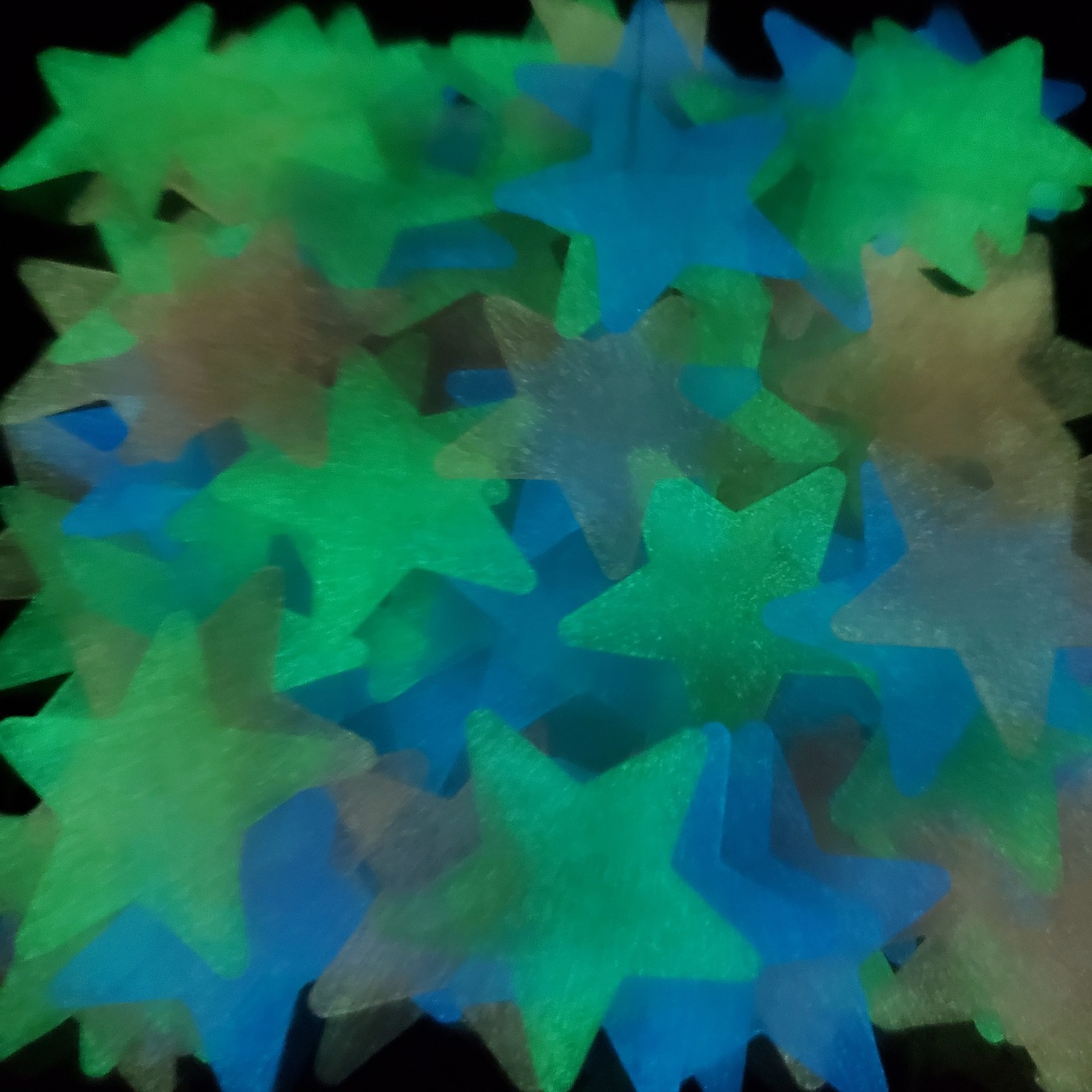 Glow in Dark Stars Blue Green Pink for Ceiling Walls Kids Room Decor 100 Ct. USA