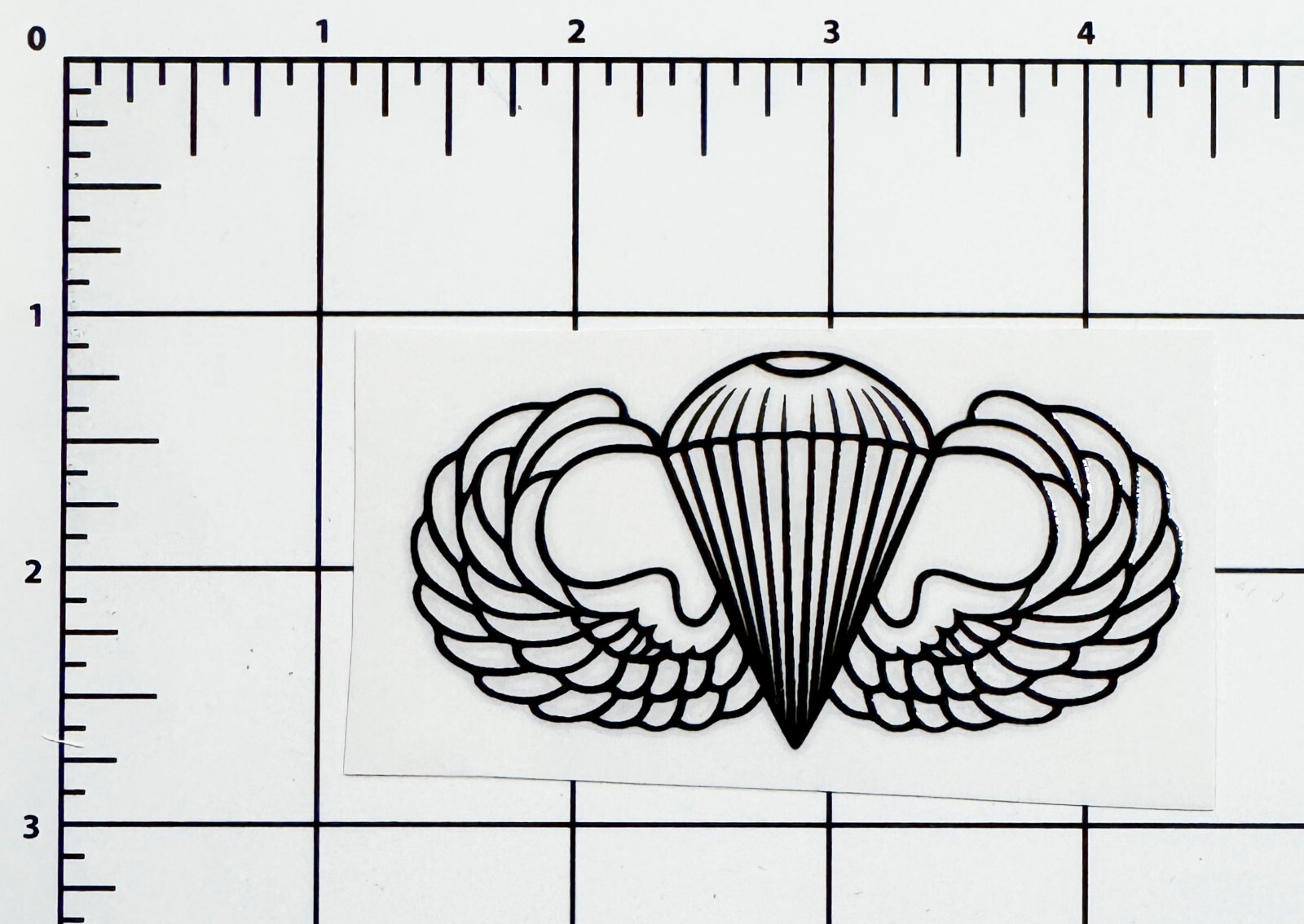 Basic Parachutist Airborne Wings, Perma-Sticker, No Background, Free Shipping