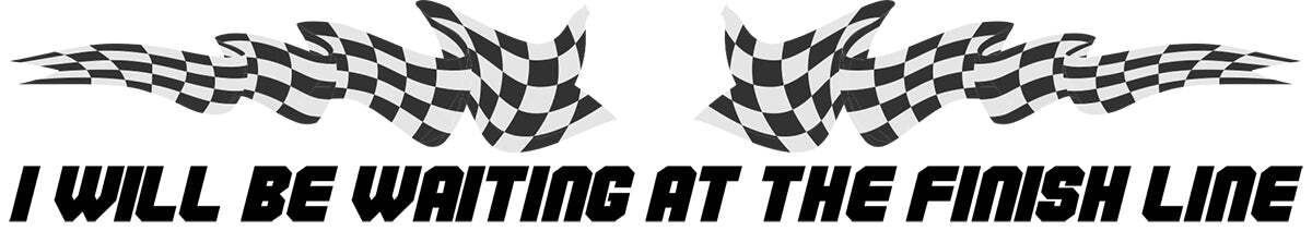 Checkered Finish Line Vinyl Decal 6 inches wide
