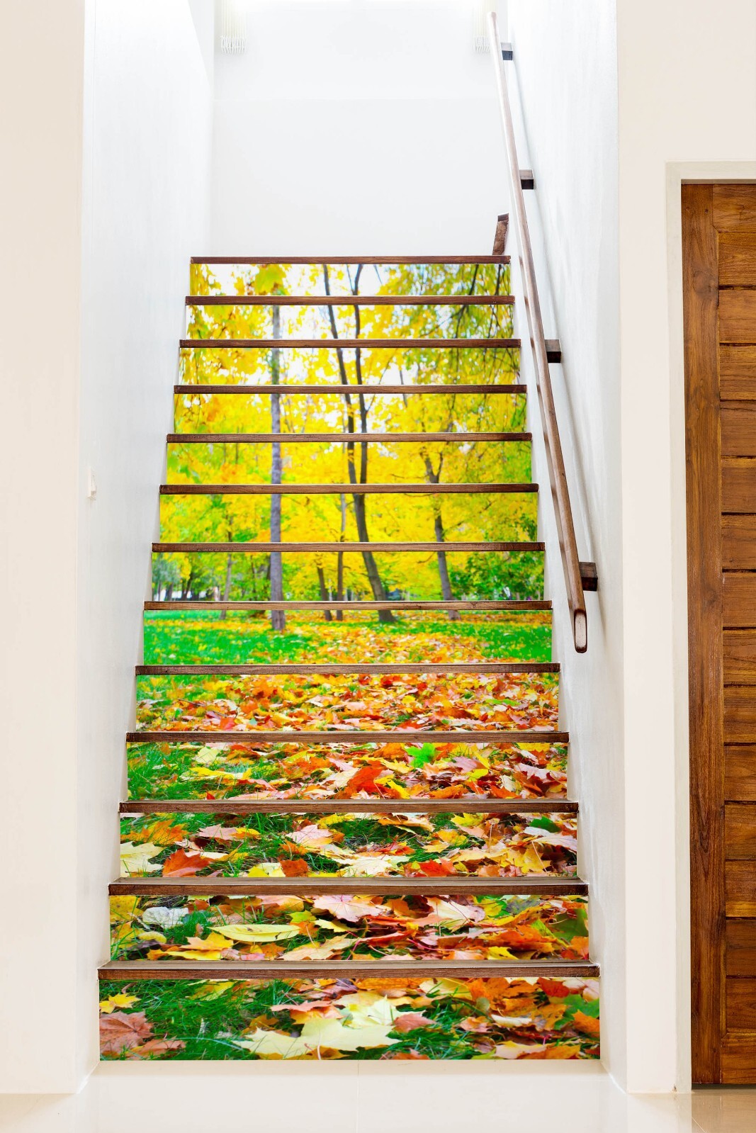 3D Falling Autumn Leaves AZ425 Stair Risers Decoration Mural Vinyl Wallpaper Kay