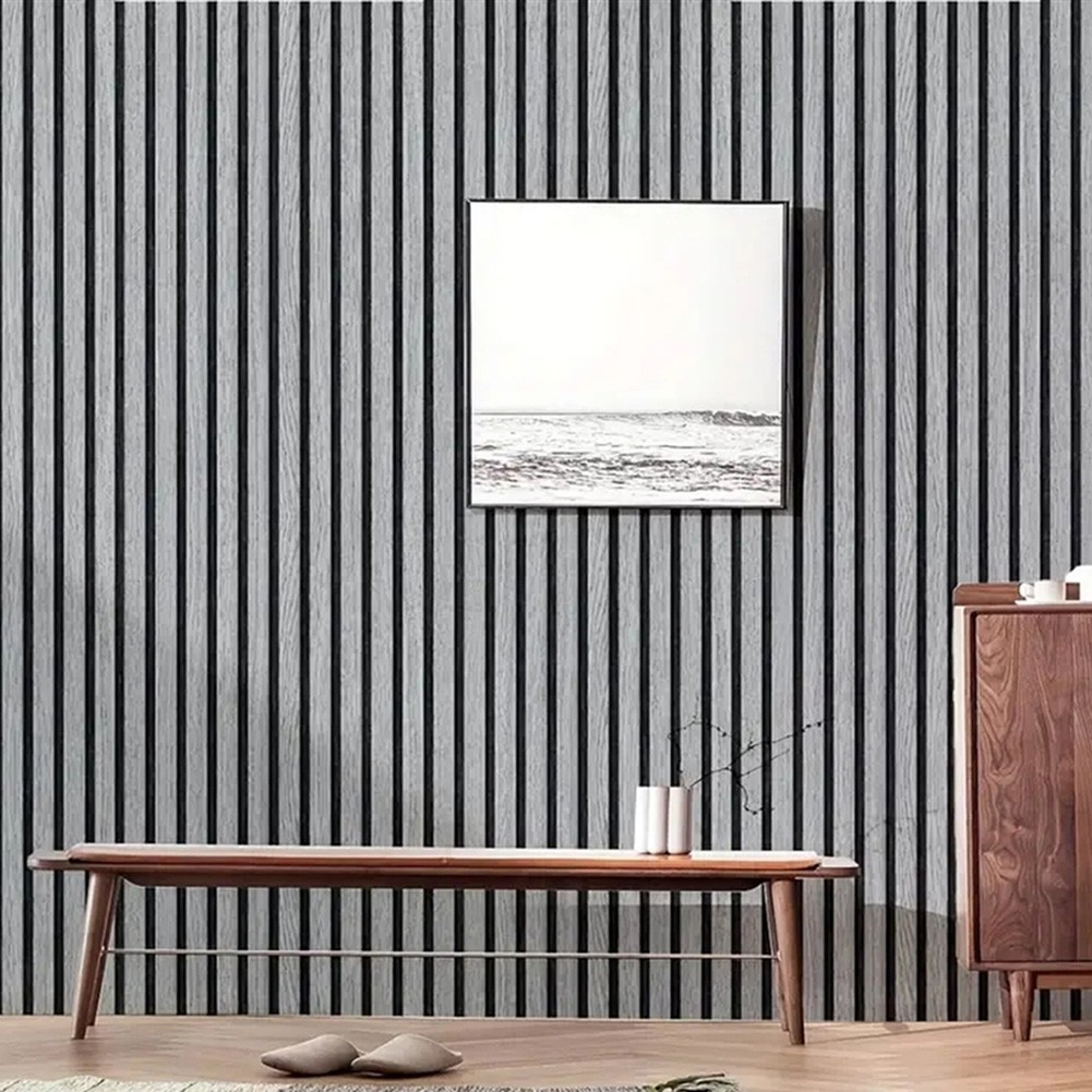 Easy Application 3D Faux Wooden Slat Wall Sticker for Contemporary Homes