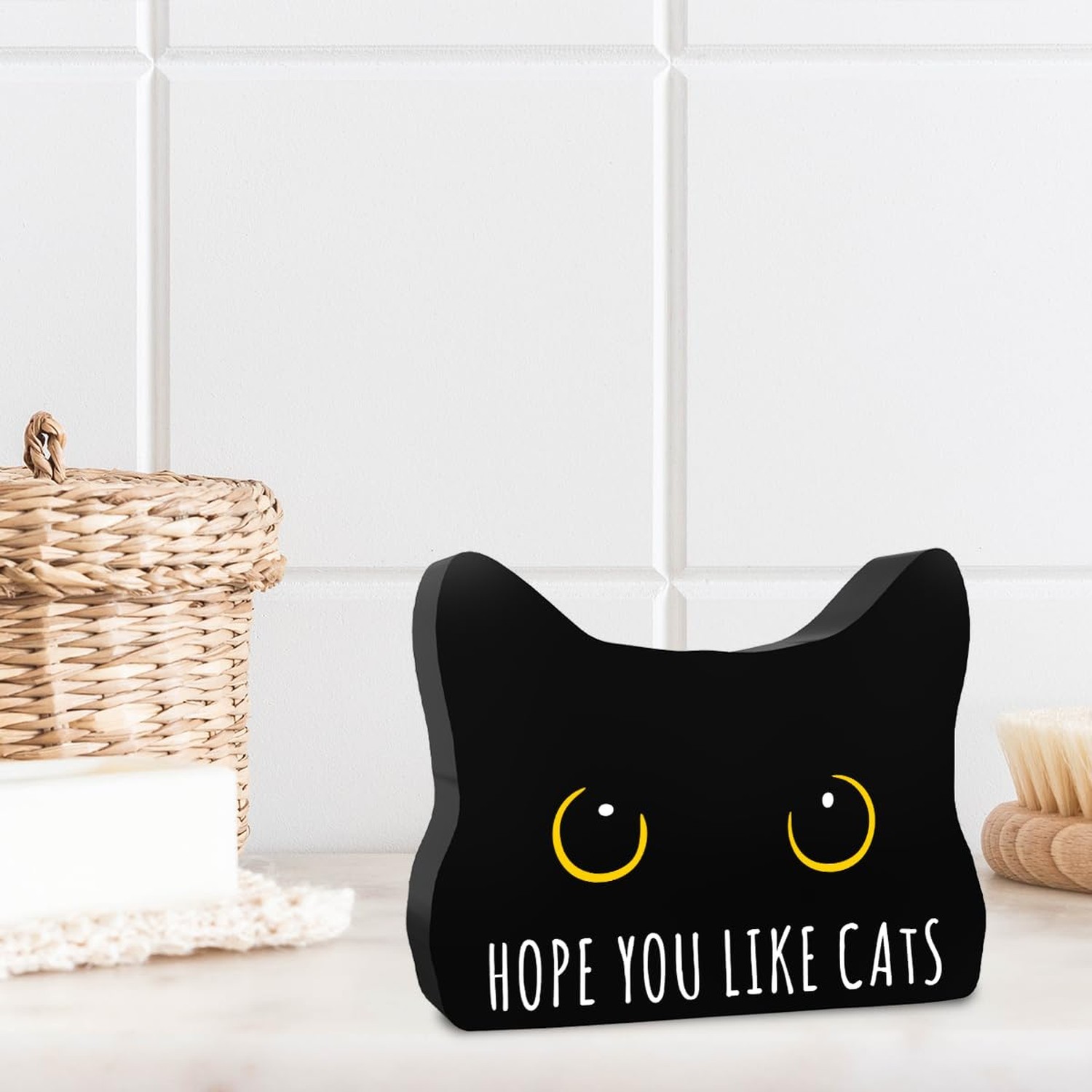 Black Cat Decor Cat Bathroom Decor Hope You Like Cats Funny Bathroom Acrylic …