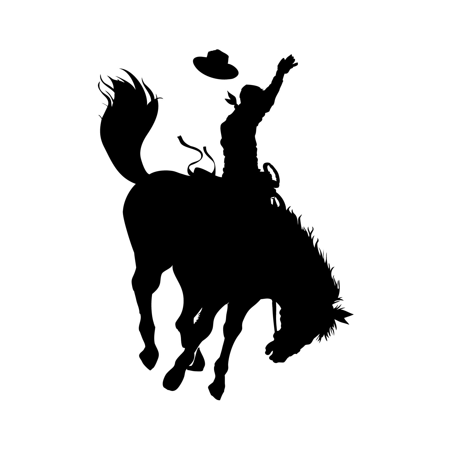 Cowboy on Bucking Bronco Die Cut Glossy Fridge Magnet
