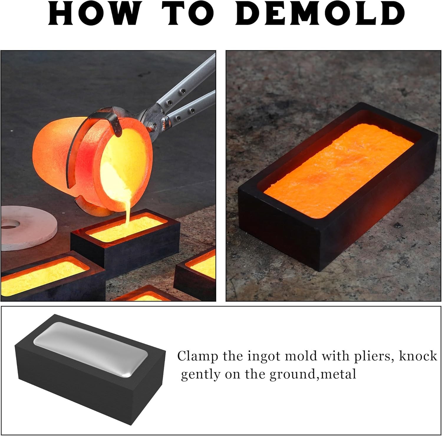 7.5kg Graphite Ingot Mold for Gold Silver Copper Aluminum Casting