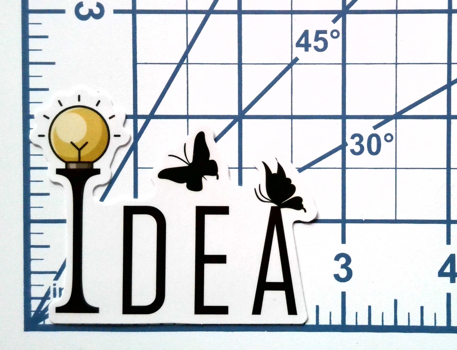 Idea Light Bulb Vinyl Sticker Creative Innovation Butterfly Thought Decal